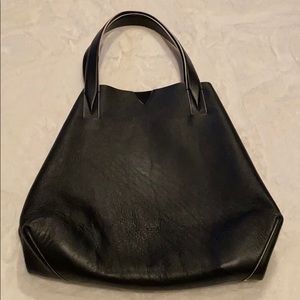 Vince Black Leather Tote Bag